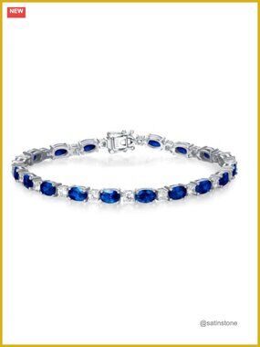 Sterling Silver Garnet Tennis Bracelet 7 Inch Open Box Clasp